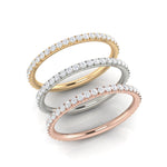 14k Gold Delicate Diamond Stackable Ring Wedding Band - Abtin & Company 
