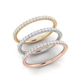 14k Gold Delicate Diamond Stackable Ring Wedding Band - Abtin & Company 