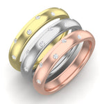 14k Diamond Spangled Stackable Ring Wedding Band - Abtin & Company 