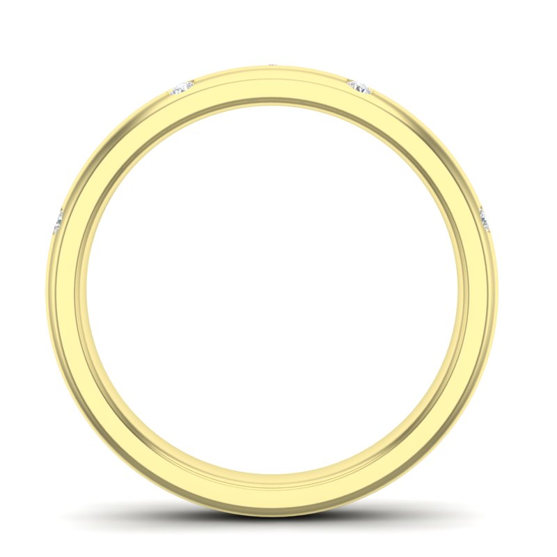 14k Diamond Spangled Stackable Ring Wedding Band - Abtin & Company 
