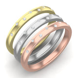 14k Diamond Spangled Stackable Ring Wedding Band - Abtin & Company 