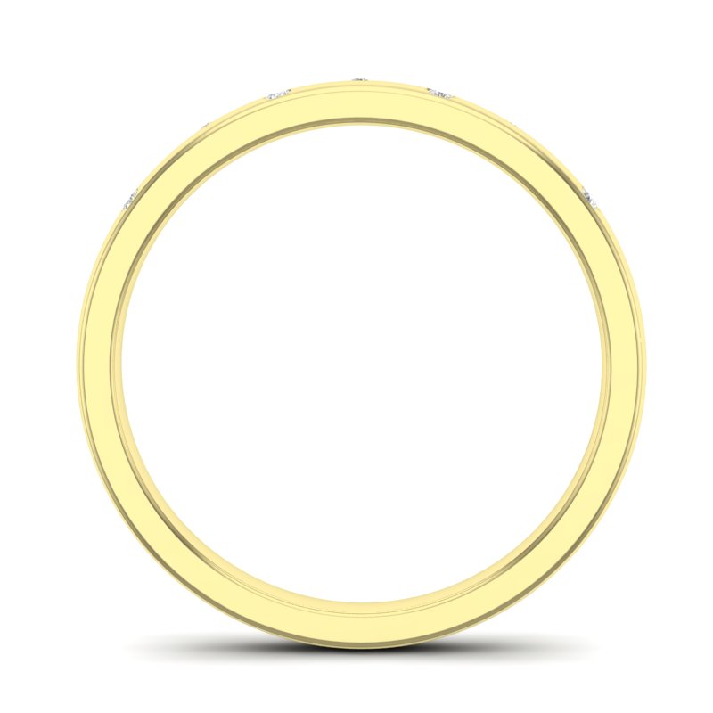 14k Diamond Spangled Stackable Ring Wedding Band - Abtin & Company 