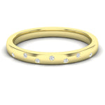 14k Diamond Spangled Stackable Ring Wedding Band - Abtin & Company 