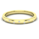 14k Diamond Spangled Stackable Ring Wedding Band - Abtin & Company 