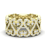 14k Gold Heart Diamond Fashion Ring - Abtin & Company 