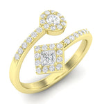 14k Gold Wrap Bypass Diamond Ring Wedding Band - Abtin & Company 