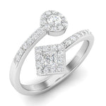 14k Gold Wrap Bypass Diamond Ring Wedding Band - Abtin & Company 