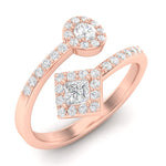 14k Gold Wrap Bypass Diamond Ring Wedding Band - Abtin & Company 