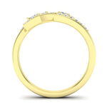14k Gold Wrap Bypass Diamond Ring Wedding Band - Abtin & Company 