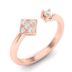 14k Gold Multi-Diamond Geometric Bypass Open Ring Wedding Band - Abtin & Company 