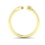 14k Gold Multi-Diamond Geometric Bypass Open Ring Wedding Band - Abtin & Company 