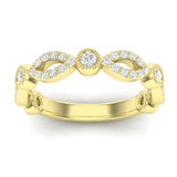 14k Gold Diamond Milgrain Marquise Stackable Ring Wedding Band - Abtin & Company 