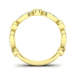 14k Gold Diamond Milgrain Marquise Stackable Ring Wedding Band - Abtin & Company 