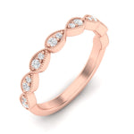 14k Gold Milgrain Pear-shape Diamond Stackable Wedding Band - Abtin & Company 