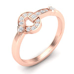 14k Gold Diamond interlock Buckle Ring - Abtin & Company 