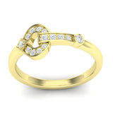 14k Gold Diamond interlock Buckle Ring - Abtin & Company 