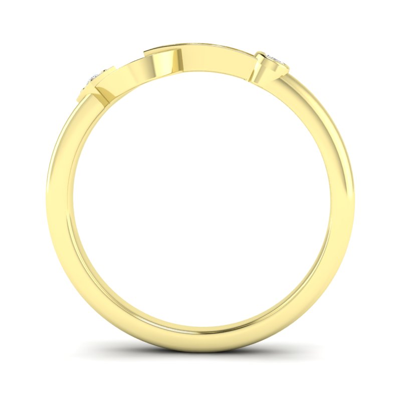 14k Gold Diamond interlock Buckle Ring - Abtin & Company 