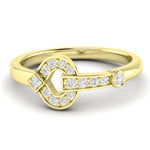 14k Gold Diamond interlock Buckle Ring - Abtin & Company 