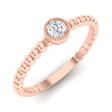 14k Gold Beaded Bezel Diamond Stackable Wedding Band - Abtin & Company 
