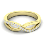 14k Gold Diamond Crossover Ring Wedding Band - Abtin & Company 