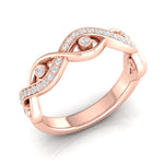 14k Gold Diamond Twisted Wedding Band Stacking Ring - Abtin & Company 