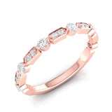 14k Gold Diamond Vintage Deco Stackable Ring Wedding Band - Abtin & Company 