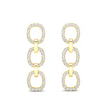 14k Yellow Gold Chain-link Diamond Earrings - Abtin & Company 
