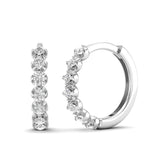 14k Gold Diamond Huggie Earrings - Abtin & Company 