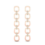 14k Rose Gold Diamond Chain-Link Drop Earrings - Abtin & Company 