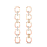 14k Rose Gold Diamond Chain-Link Drop Earrings - Abtin & Company 