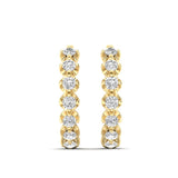 14k Gold Diamond Huggie Earrings - Abtin & Company 