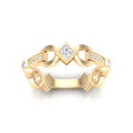 14k Diamond Interlock Stackable Ring Wedding Band Ring ABB-197-D  - Abtin & Co.
