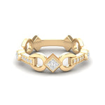 14k Diamond Interlock Stackable Ring Wedding Band Ring ABB-197-D  - Abtin & Co.