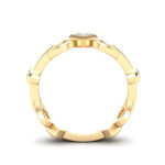 14k Diamond Interlock Stackable Ring Wedding Band Ring ABB-197-D  - Abtin & Co.
