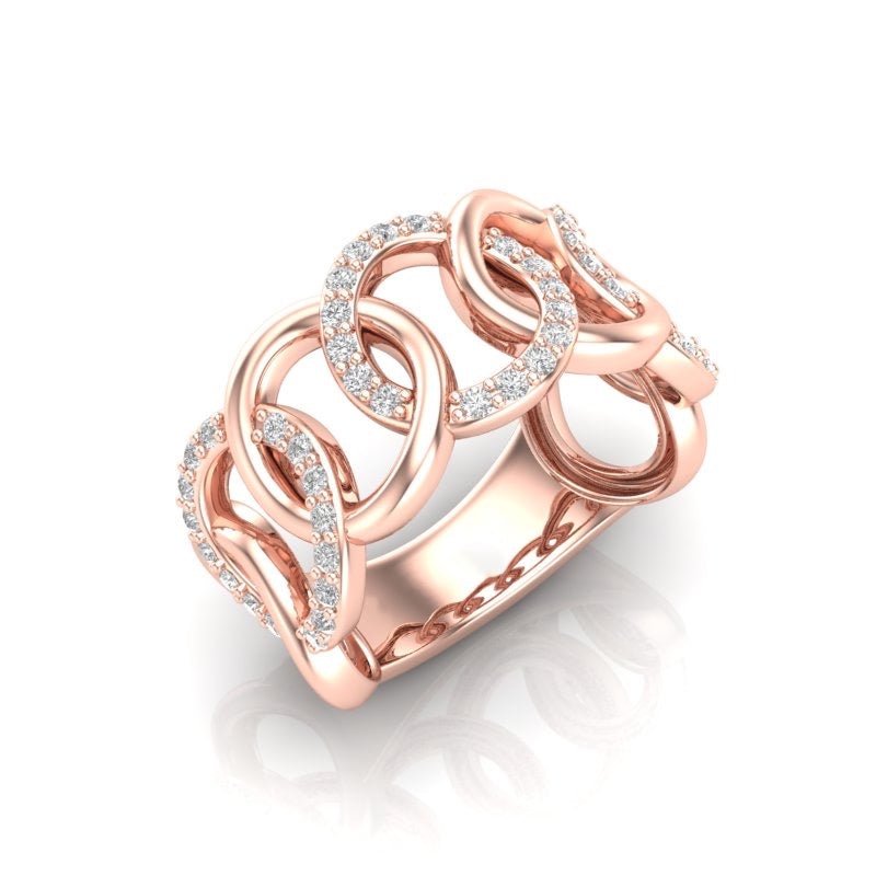 14K Diamond Interlocking Circle Ring Ring ABB-331-D  - Abtin & Co.