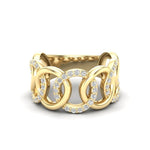 14K Diamond Interlocking Circle Ring Ring ABB-331-D  - Abtin & Co.