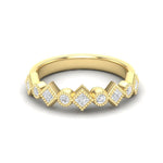 14k Diamond Milgrain Bezel Stackable Wedding Band Ring ABB-179-D  - Abtin & Co.