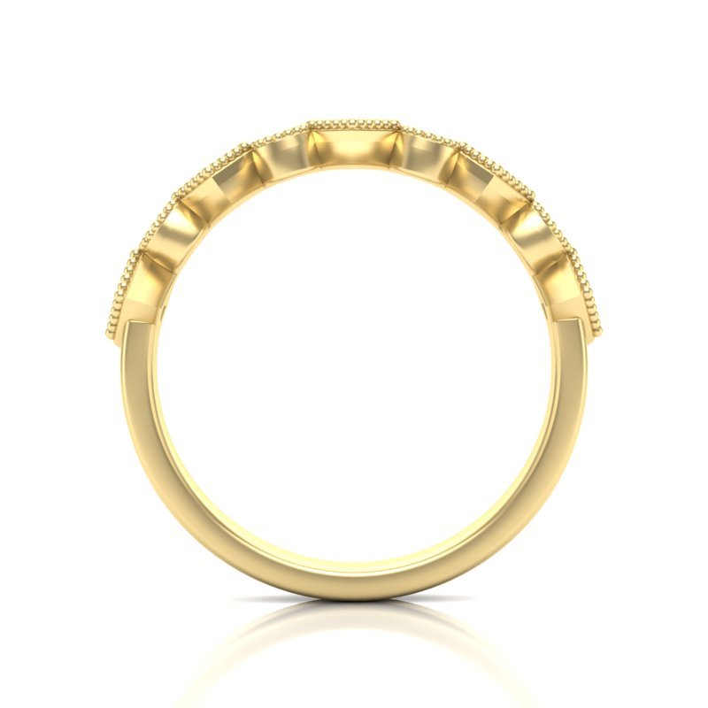 14k Diamond Milgrain Bezel Stackable Wedding Band Ring ABB-179-D  - Abtin & Co.
