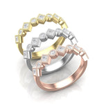 14k Diamond Milgrain Bezel Stackable Wedding Band Ring ABB-179-D  - Abtin & Co.