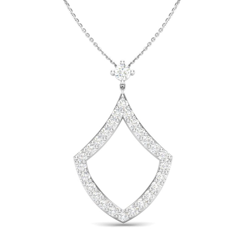 14K Diamond Open Pear-Shape Pendant Pendant ABP-101-D  - Abtin & Co.