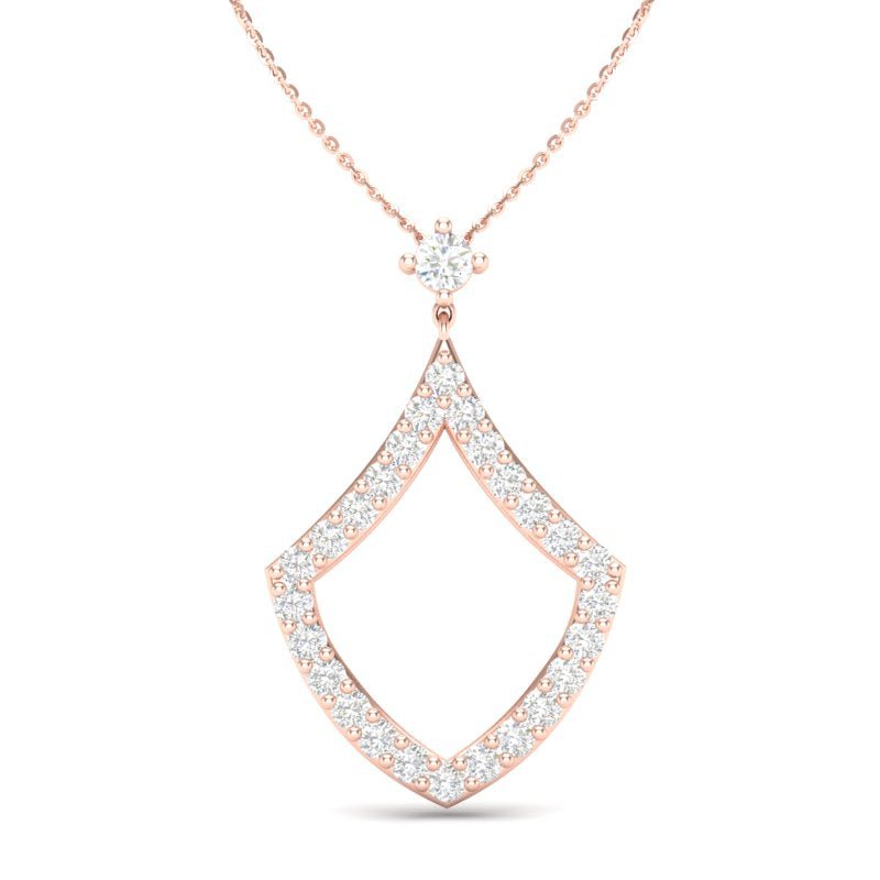 14K Diamond Open Pear-Shape Pendant Pendant ABP-101-D  - Abtin & Co.