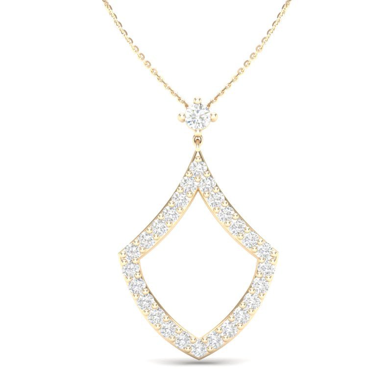 14K Diamond Open Pear-Shape Pendant Pendant ABP-101-D  - Abtin & Co.