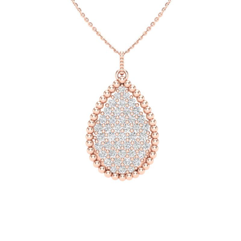 14K Diamond Pear Shaped Pendant/Diamond Tear-drop Pendant Pendant ABP-110-D-1  - Abtin & Co.