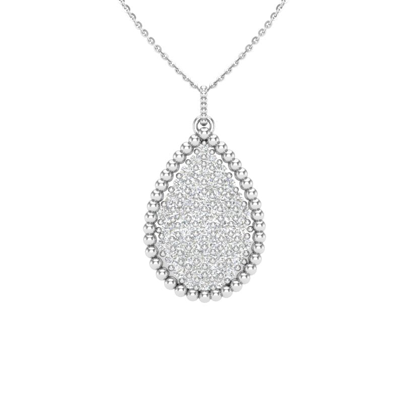 14K Diamond Pear Shaped Pendant/Diamond Tear-drop Pendant Pendant ABP-110-D-2  - Abtin & Co.