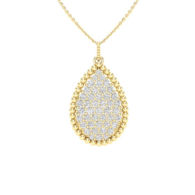 14K Diamond Pear Shaped Pendant/Diamond Tear-drop Pendant Pendant ABP-110-D-3  - Abtin & Co.