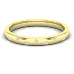 14k Diamond Spangled Stackable Ring Wedding Band Ring ABB-177-D  - Abtin & Co.