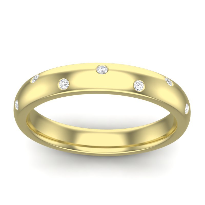14k Diamond Spangled Stackable Ring Wedding Band Ring ABB-178-D  - Abtin & Co.