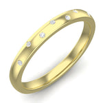 14k Diamond Spangled Stackable Ring Wedding Band Ring ABB-177-D  - Abtin & Co.
