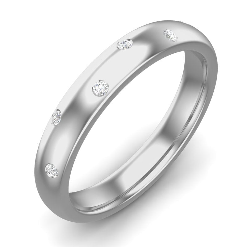 14k Diamond Spangled Stackable Ring Wedding Band Ring ABB-178-D  - Abtin & Co.