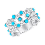 14K Diamond & Turquoise Bezel set Bubble Ring Ring ABB- 218V6-TQD  - Abtin & Co.